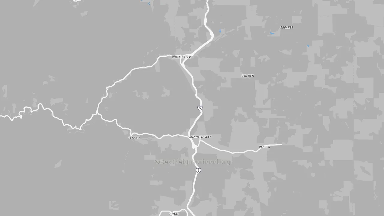 Transit Grade map of Wolf Creek, OR