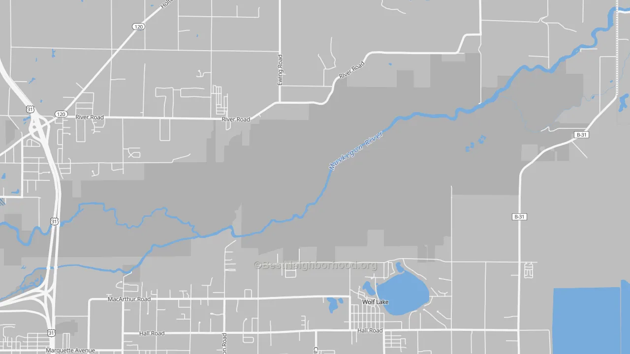 Transit Grade map of Wolf Lake, MI