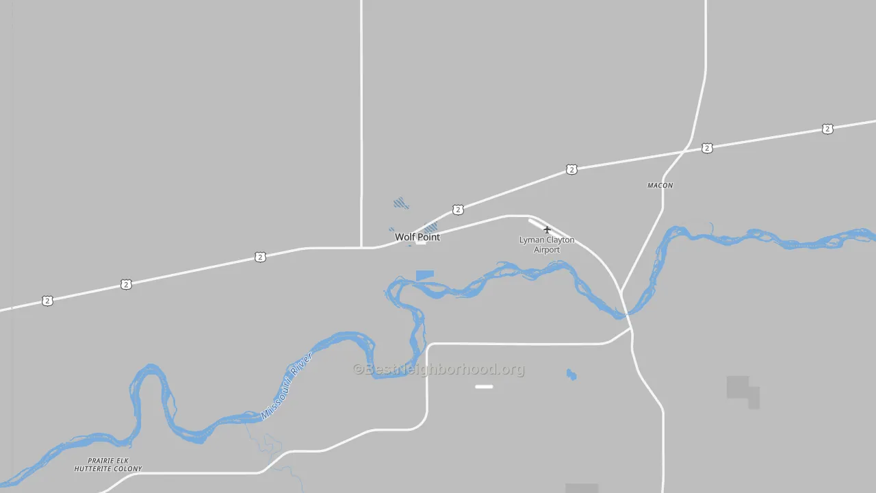 Transit Grade map of Wolf Point, MT