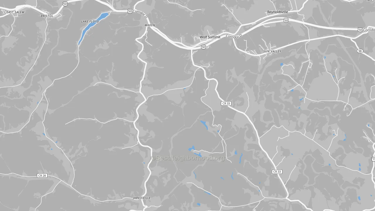 Transit Grade map of Wolf Summit, WV