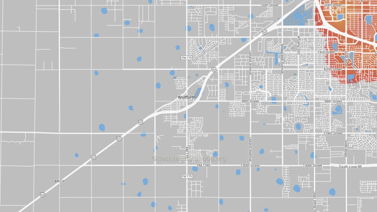 Transit Grade map of Wolfforth, TX