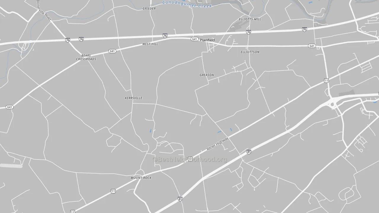 Transit Grade map of Wolfs Crossroads, PA