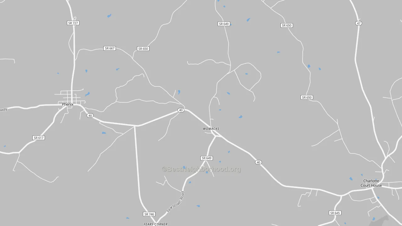 Transit Grade map of Womacks, VA