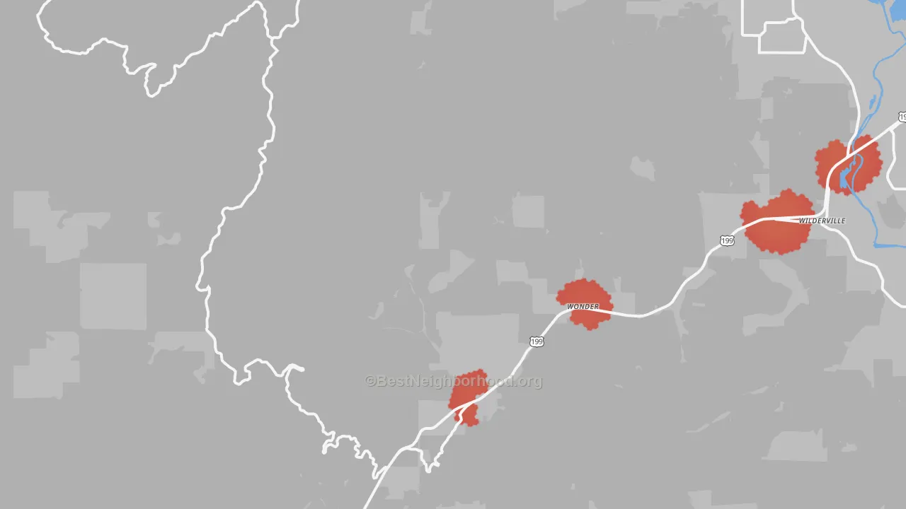 Transit Grade map of Wonder, OR
