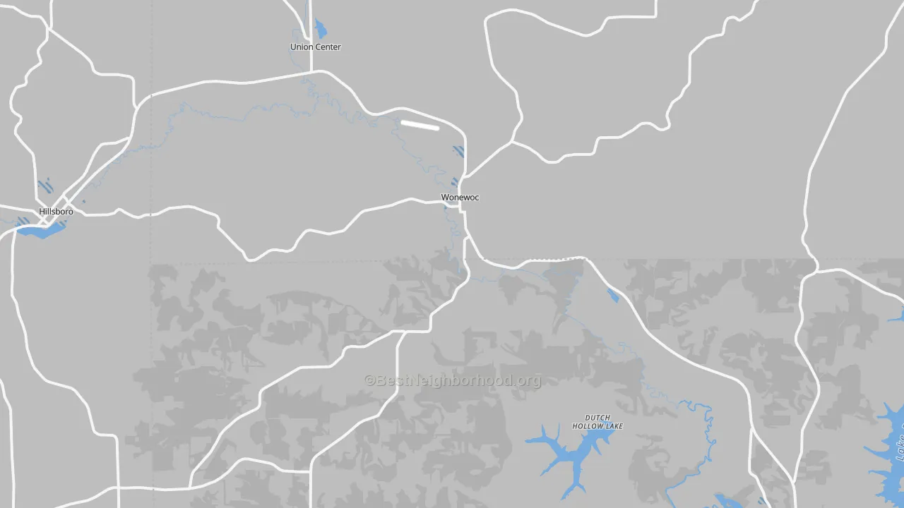 Transit Grade map of Wonewoc, WI