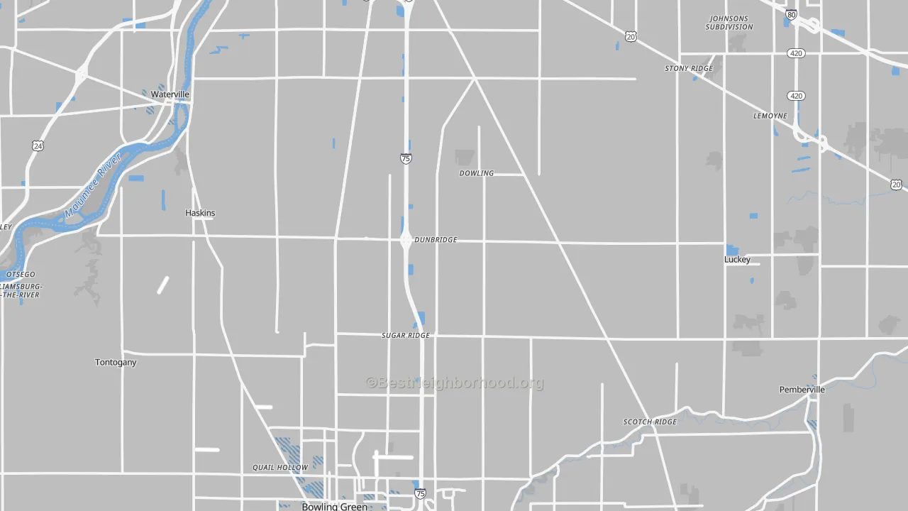Transit Grade map of Wood County, OH