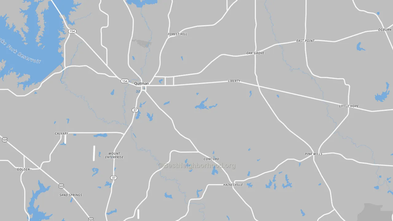 Transit Grade map of Wood County, TX
