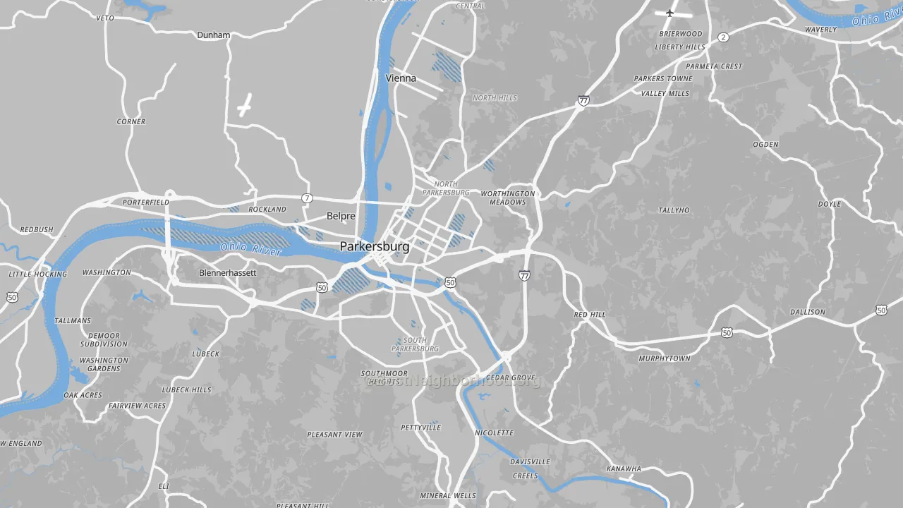 Transit Grade map of Wood County, WV