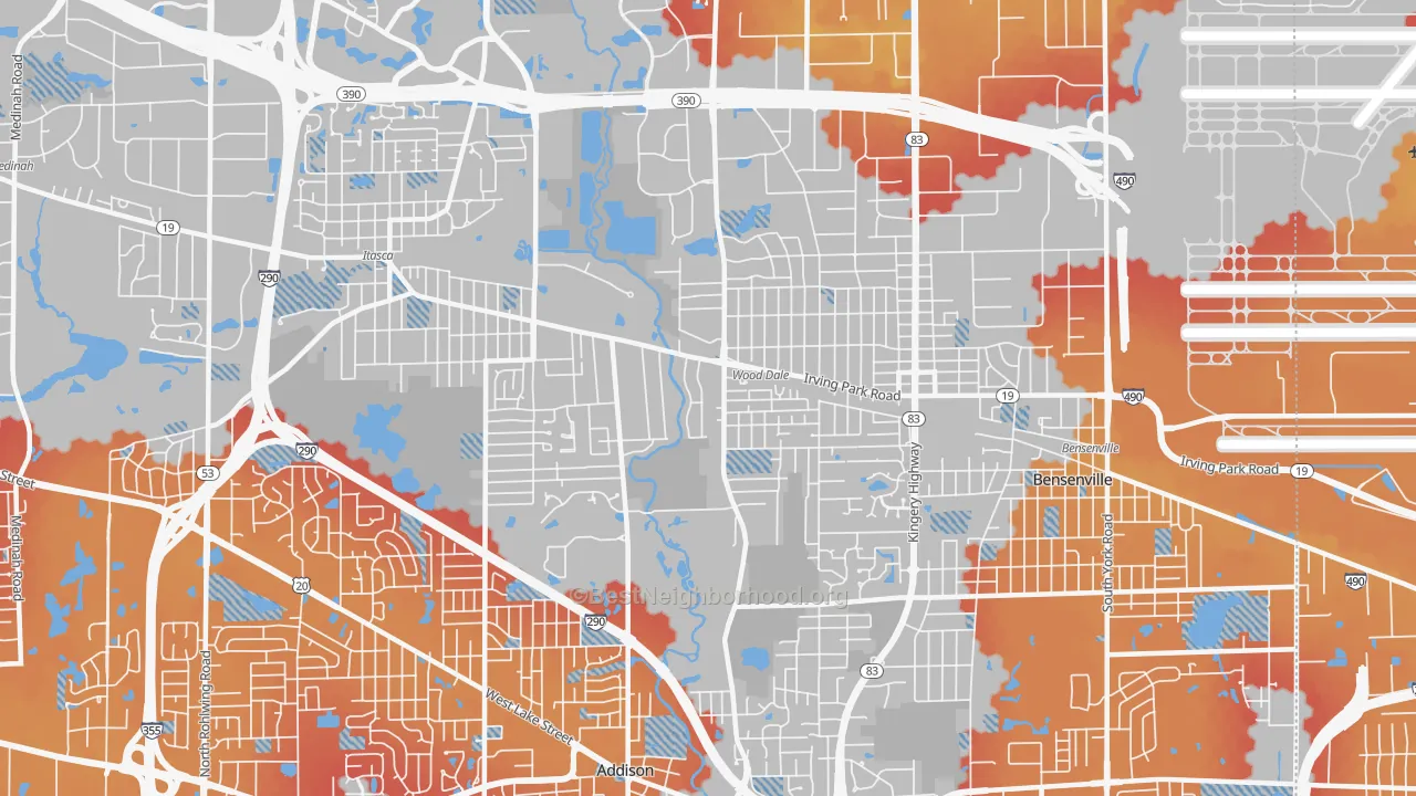 Transit Grade map of Wood Dale, IL
