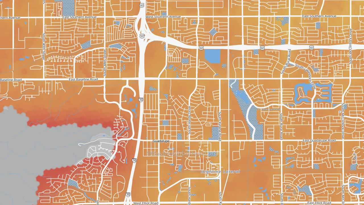 Transit Grade map of Wood Park, Tempe, AZ