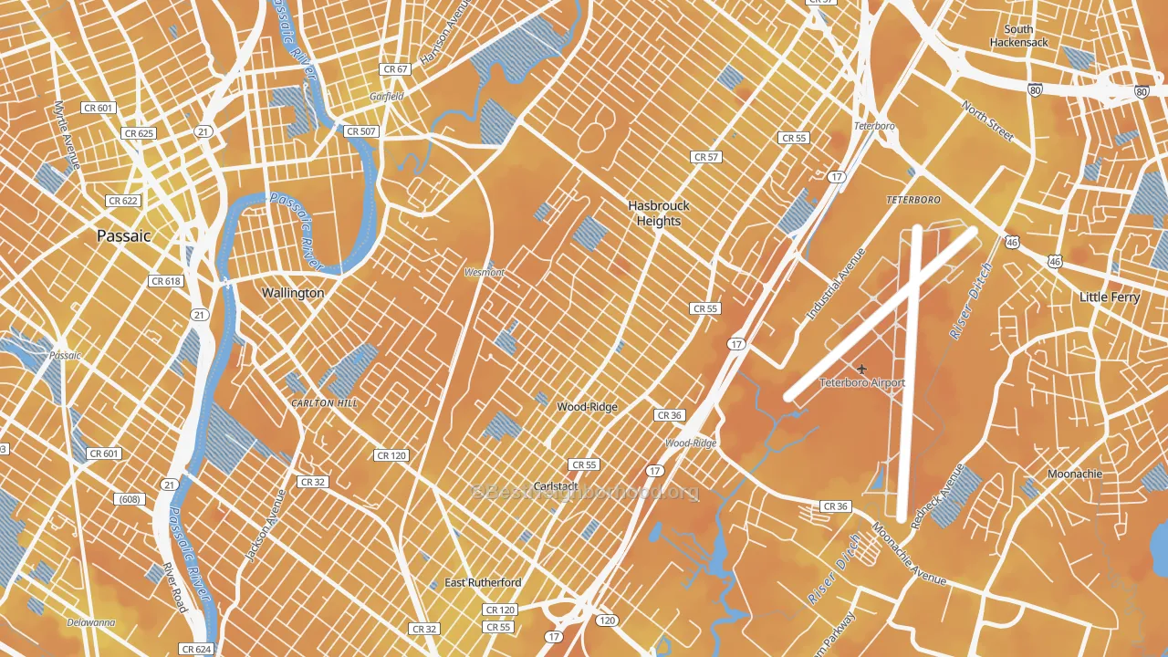 Transit Grade map of Wood-Ridge, NJ