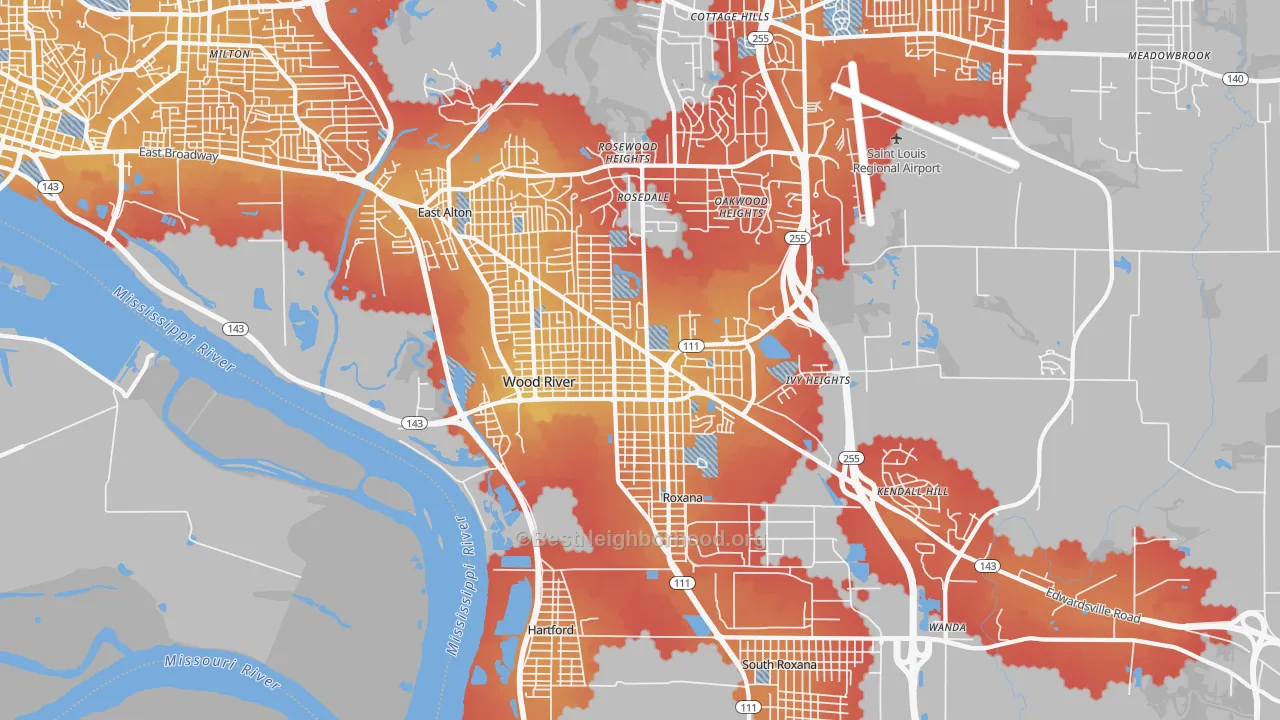 Transit Grade map of Wood River, IL