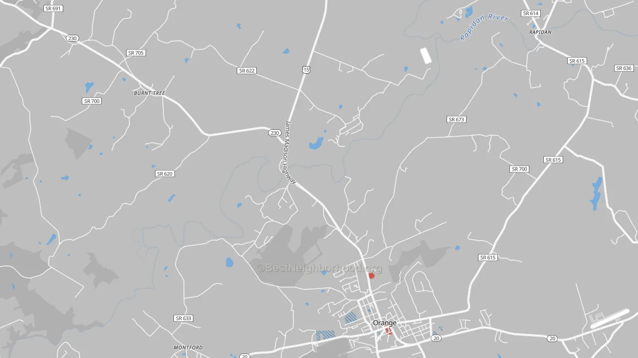 Transit Grade map of Woodberry Forest, VA