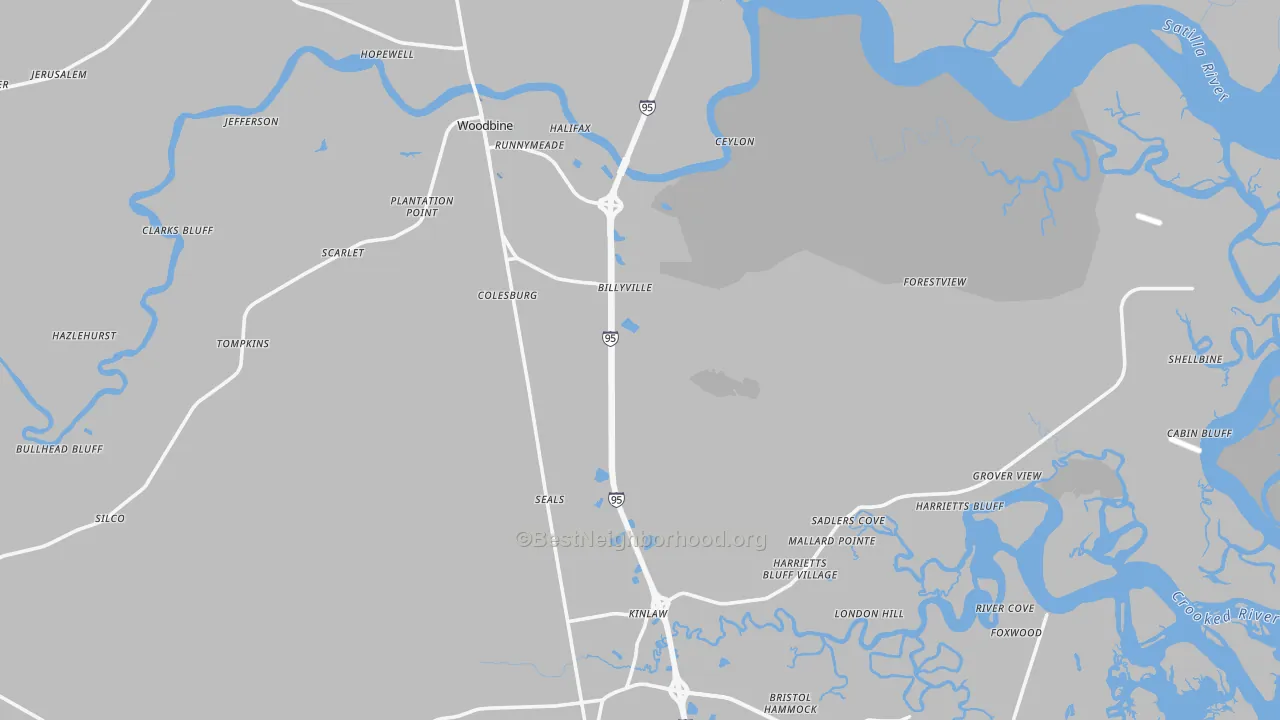 Transit Grade map of Woodbine, GA