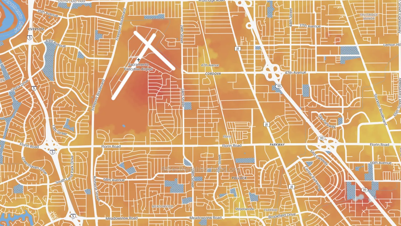 Transit Grade map of Woodbine, Sacramento, CA