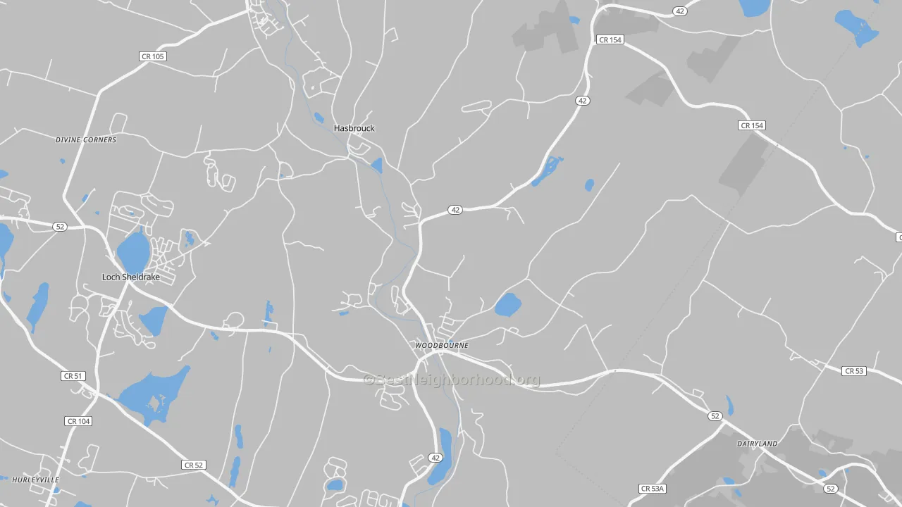 Transit Grade map of Woodbourne, NY