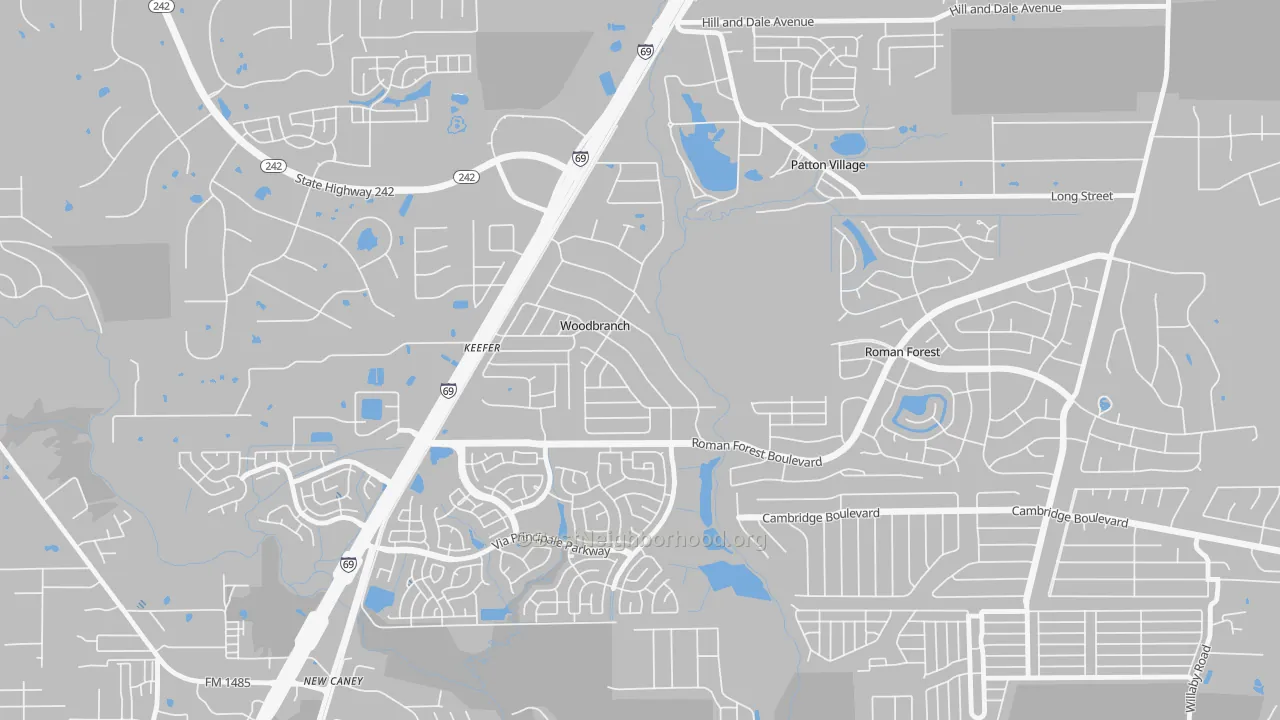 Transit Grade map of Woodbranch, TX