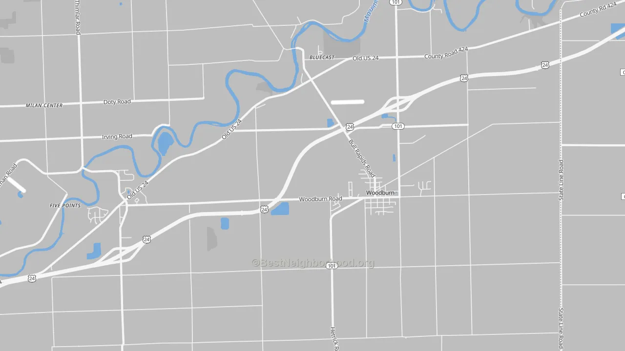 Transit Grade map of Woodburn, IN