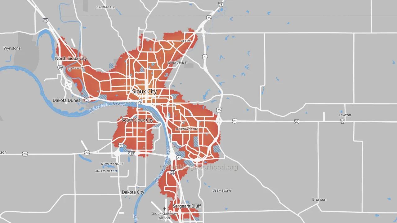 Transit Grade map of Woodbury County, IA