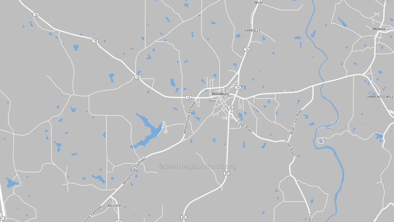 Transit Grade map of Woodbury, GA