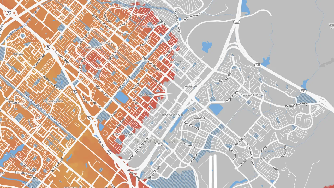 Transit Grade map of Woodbury, Irvine, CA