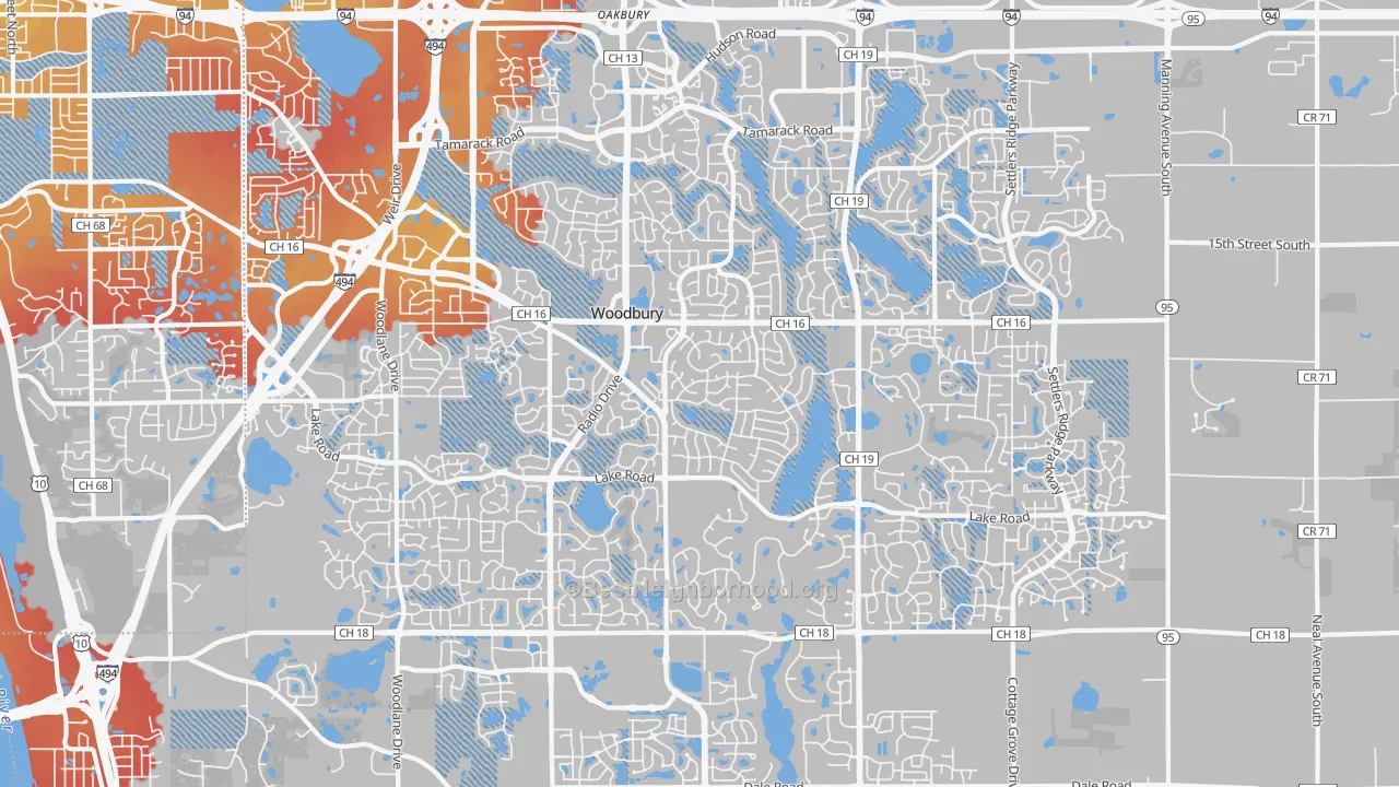Transit Grade map of Woodbury, MN