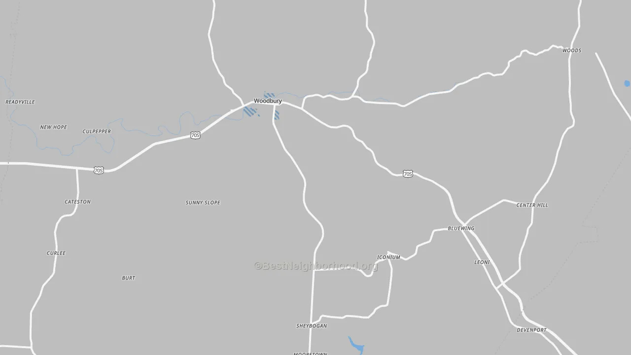 Transit Grade map of Woodbury, TN