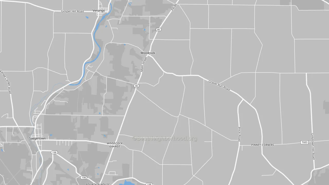Transit Grade map of Woodcock, PA