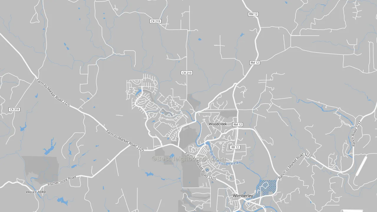 Transit Grade map of Woodcreek, TX