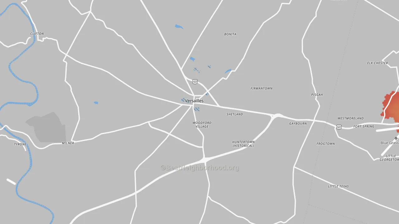 Transit Grade map of Woodford County, KY