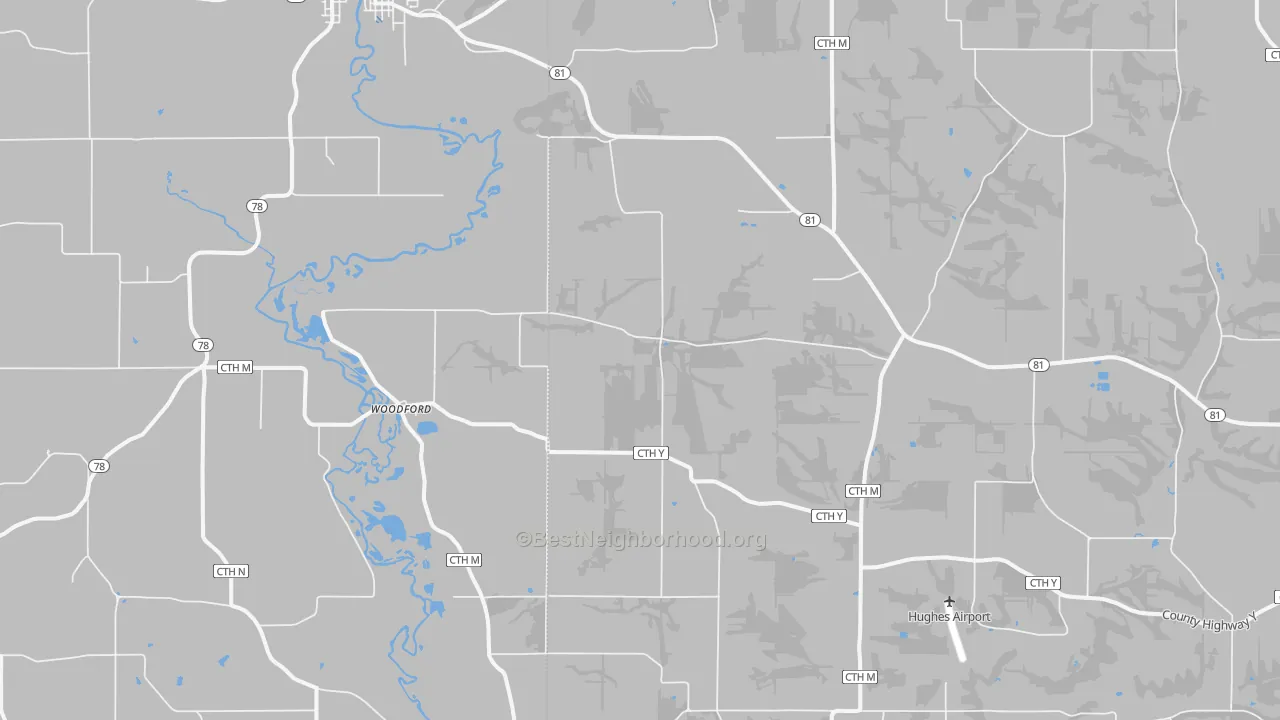 Transit Grade map of Woodford, WI
