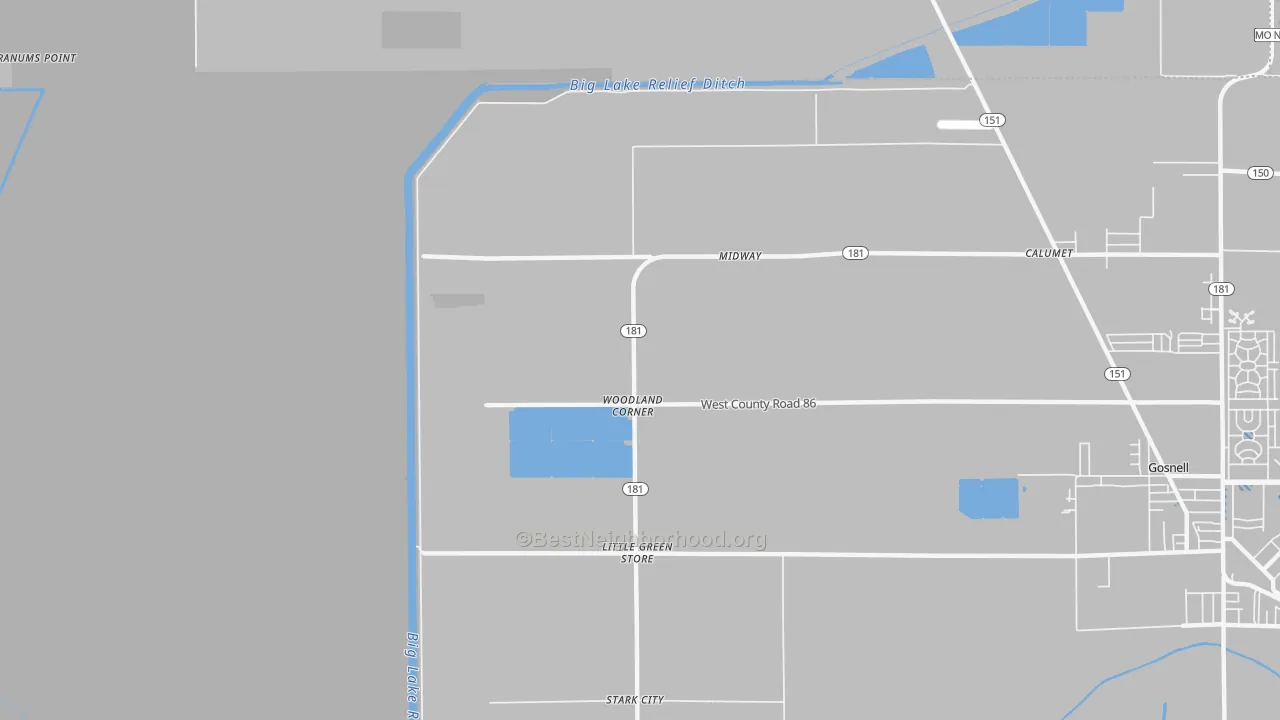 Transit Grade map of Woodland Corner, AR