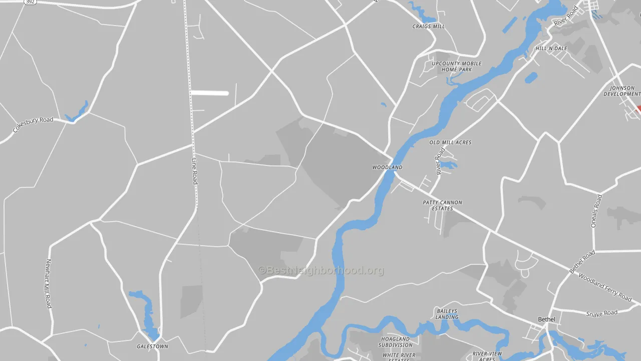 Transit Grade map of Woodland, DE