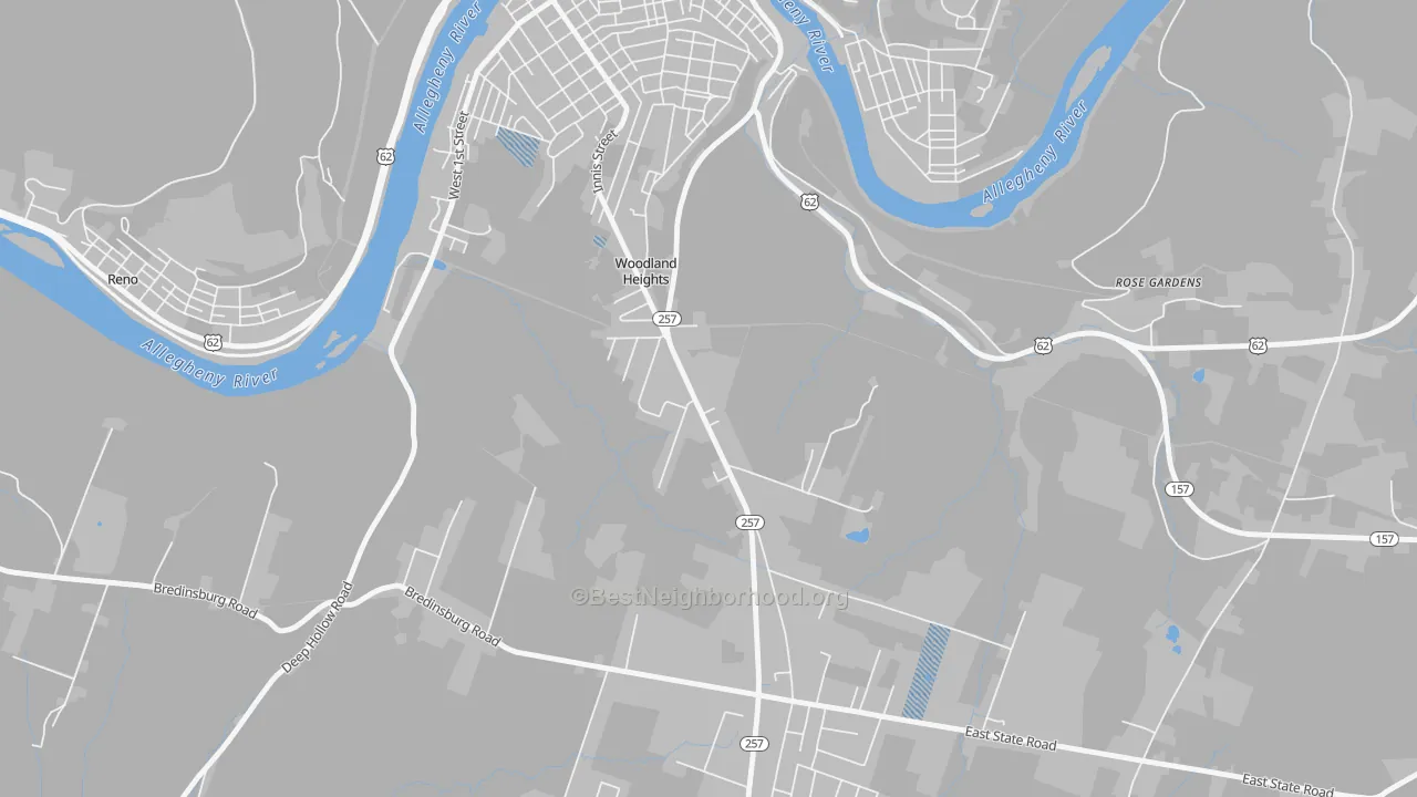 Transit Grade map of Woodland Heights, PA