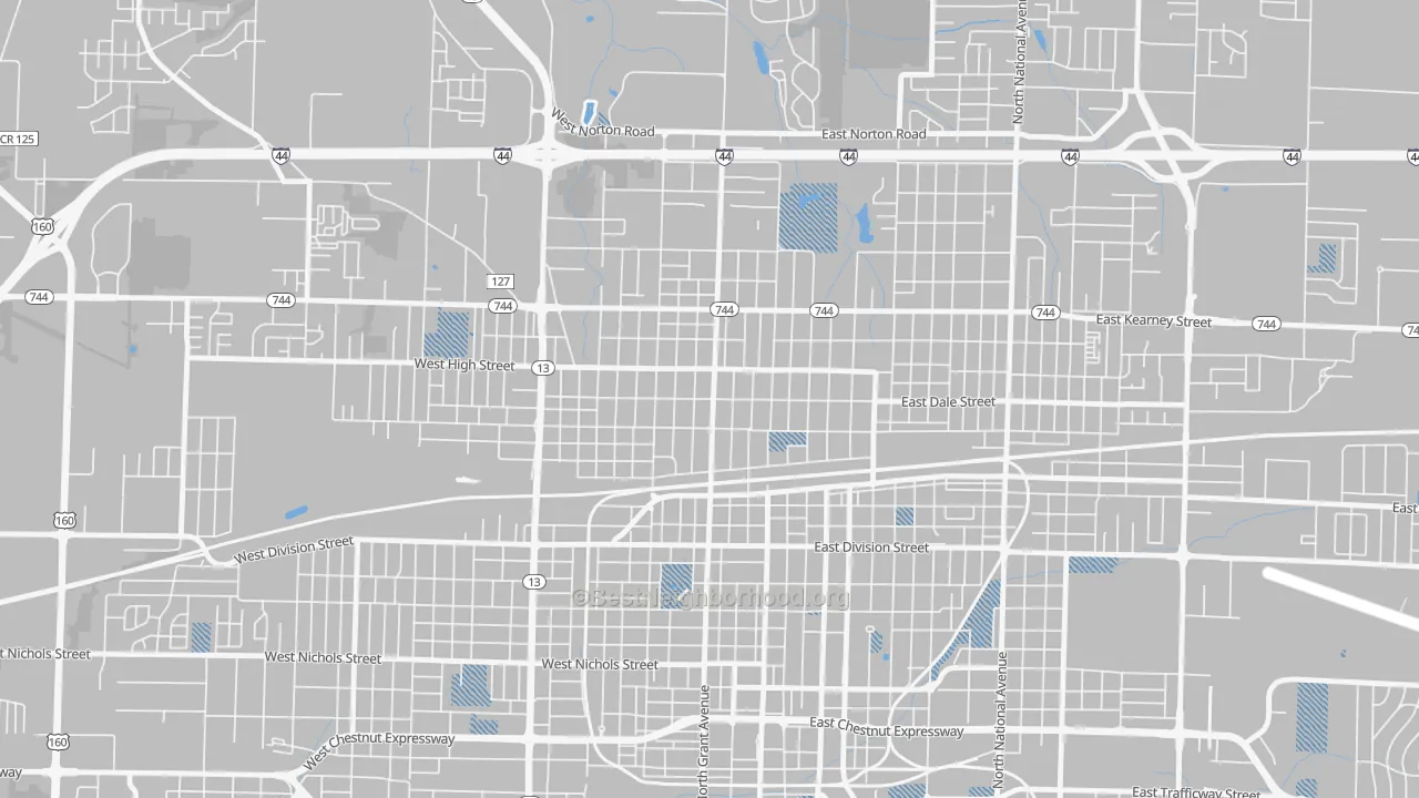 Transit Grade map of Woodland Heights, Springfield, MO
