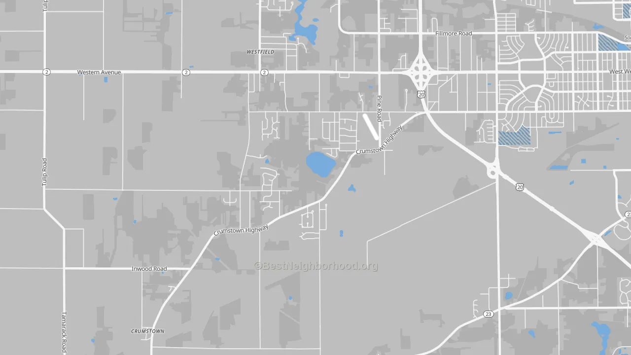 Transit Grade map of Woodland, IN