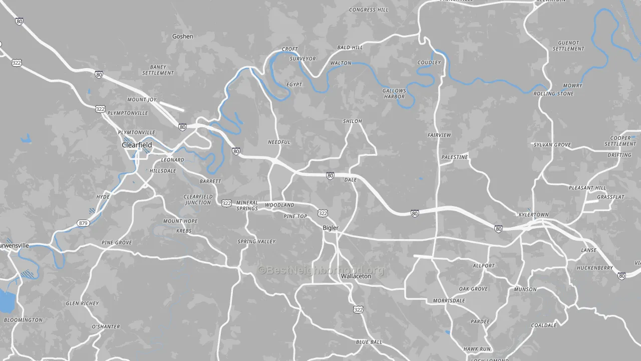 Transit Grade map of Woodland, PA