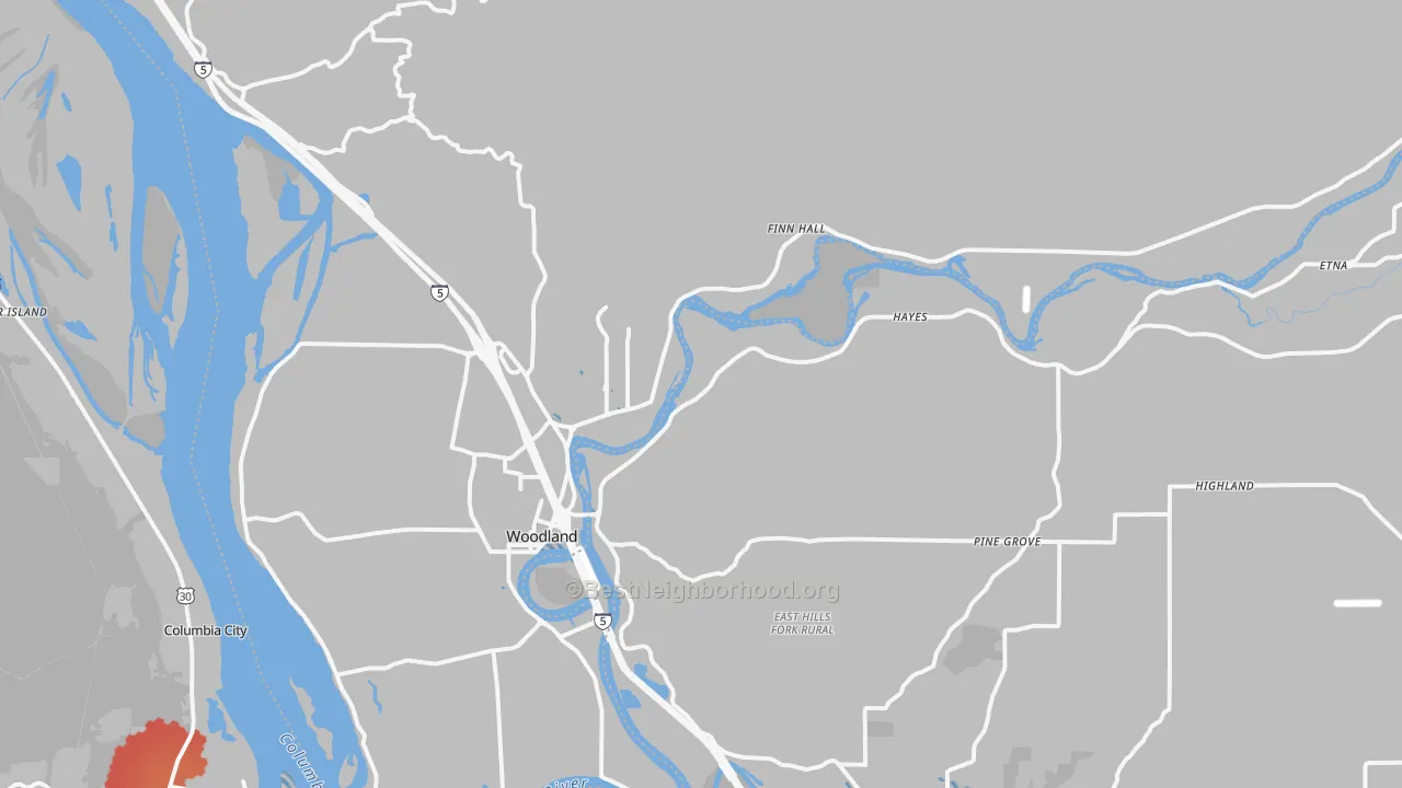 Transit Grade map of Woodland, WA