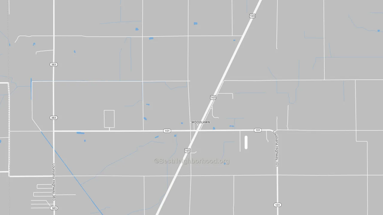 Transit Grade map of Woodlawn, LA