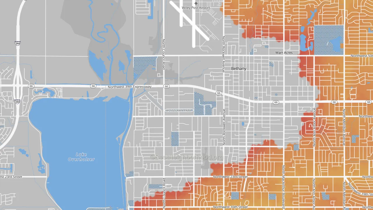 Transit Grade map of Woodlawn Park, OK
