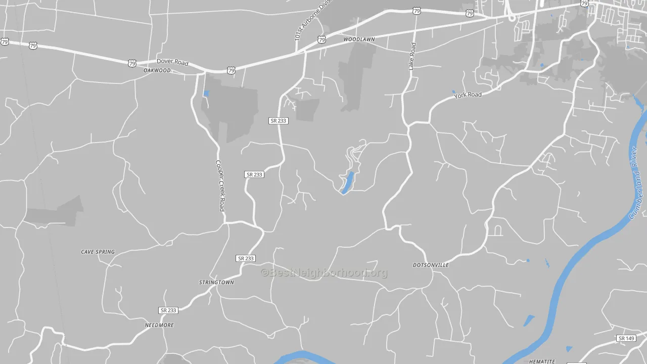 Transit Grade map of Woodlawn, TN