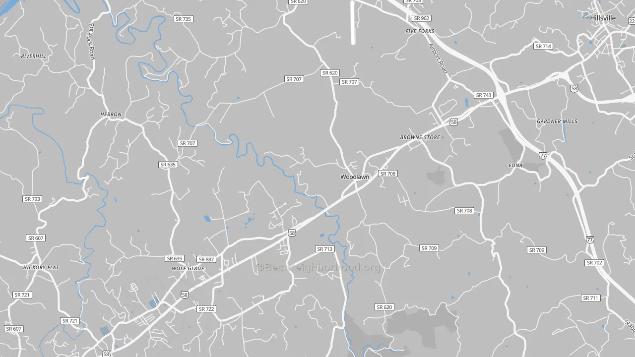 Transit Grade map of Woodlawn, VA