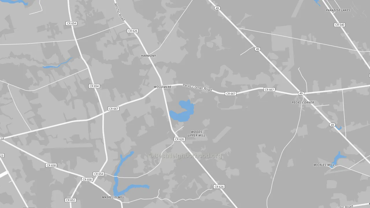 Transit Grade map of Woodmere, NJ