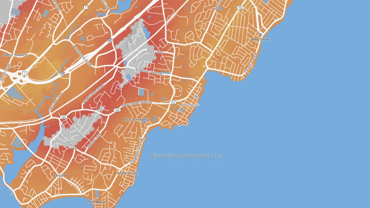 Transit Grade map of Woodmont, CT