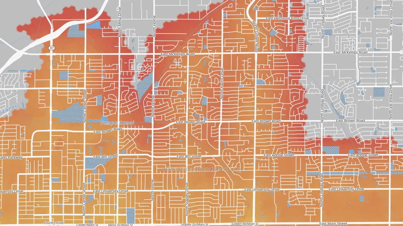 Transit Grade map of Woodridge Lakes, Mesa, AZ