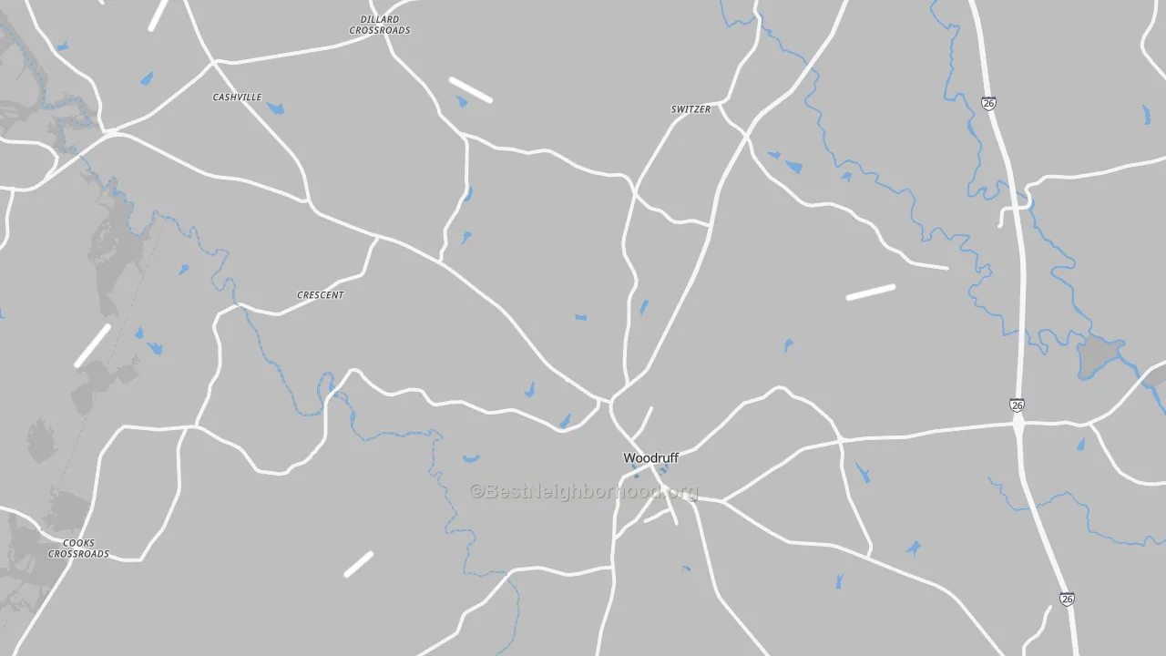 Transit Grade map of Woodruff, SC
