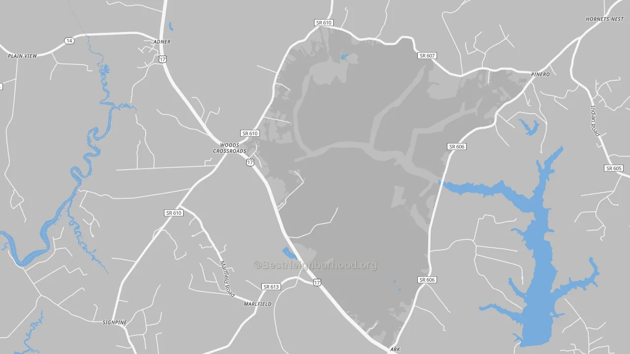 Transit Grade map of Woods Cross Roads, VA