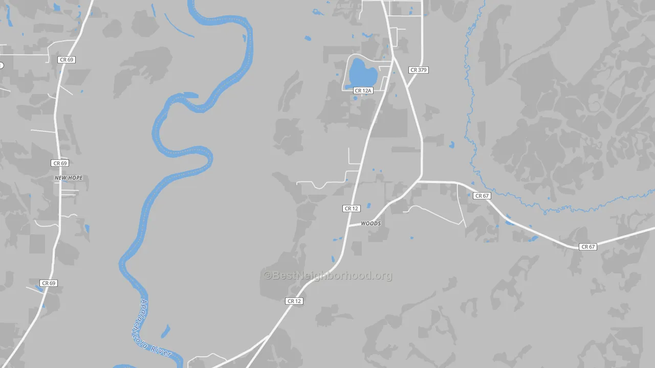 Transit Grade map of Woods, FL