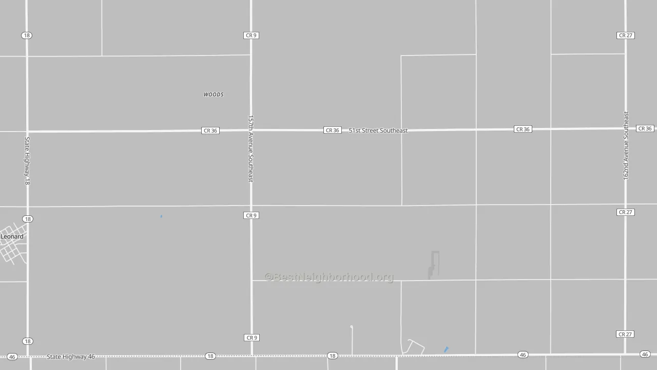 Transit Grade map of Woods, ND
