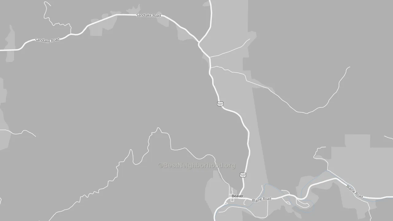 Transit Grade map of Woods, OR